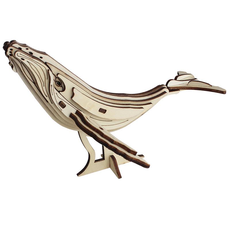 3D Wooden Ocean World Puzzle Animal Model for Children - Handmade Assembly Kit
