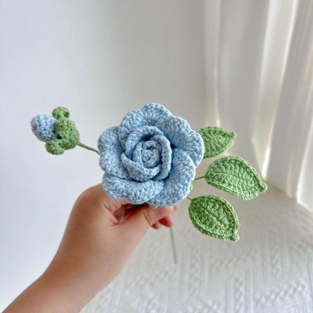 Rose Bud Crochet Bouquet Handmade Knitted Flower Premium Handwoven Rose  Handcrafted