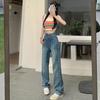 Women's High-Waist White Wide-Leg Jeans - Slim, Straight, Floor-Length, and Loose Fit for Spring & Autumn 2025
