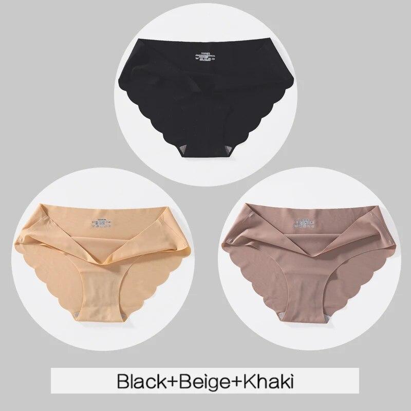 3Pcs/set Women Seamless Panties M-XL Low Waist Briefs Ladies Soft Underwear Sexy Wavy Edge Underpants Female Lingerie
