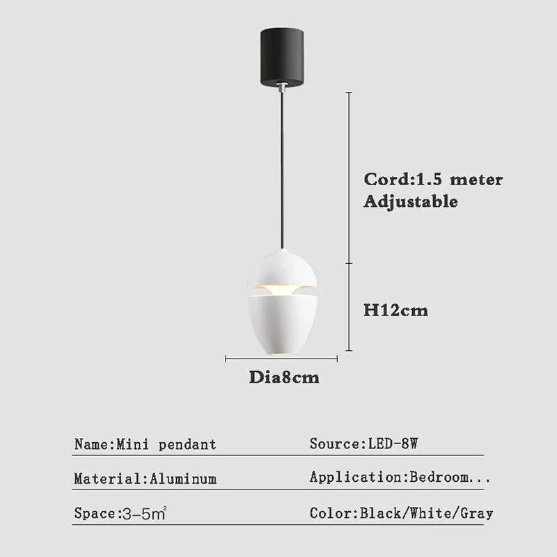

Lamp Nordic Minimalist Modern Bedside Pendant Light Fixtures , Single-Light Ceiling Light Fixture For Bedroom, Kitchen, Entryway cool white 6000K белый