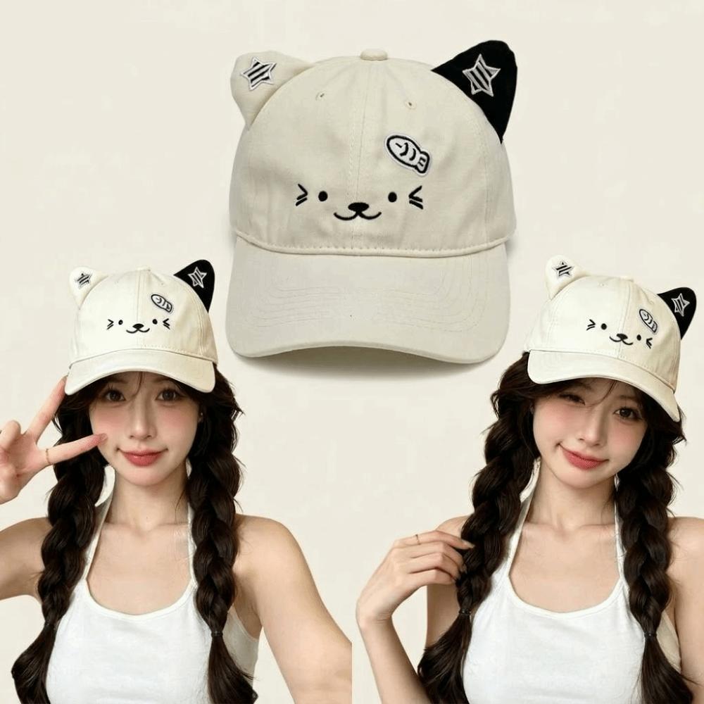 UV Protection Baseball Cap Cat Ears Duckbill Cap Fashion Sun Hat Women Spring Summer