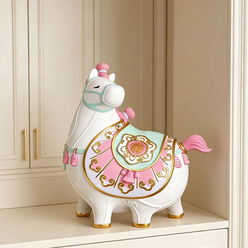 Pink Horse Money Box - Zodiac Year of the Horse Ornament, Birthday Gift, Creative Piggy Bank, Money Jar