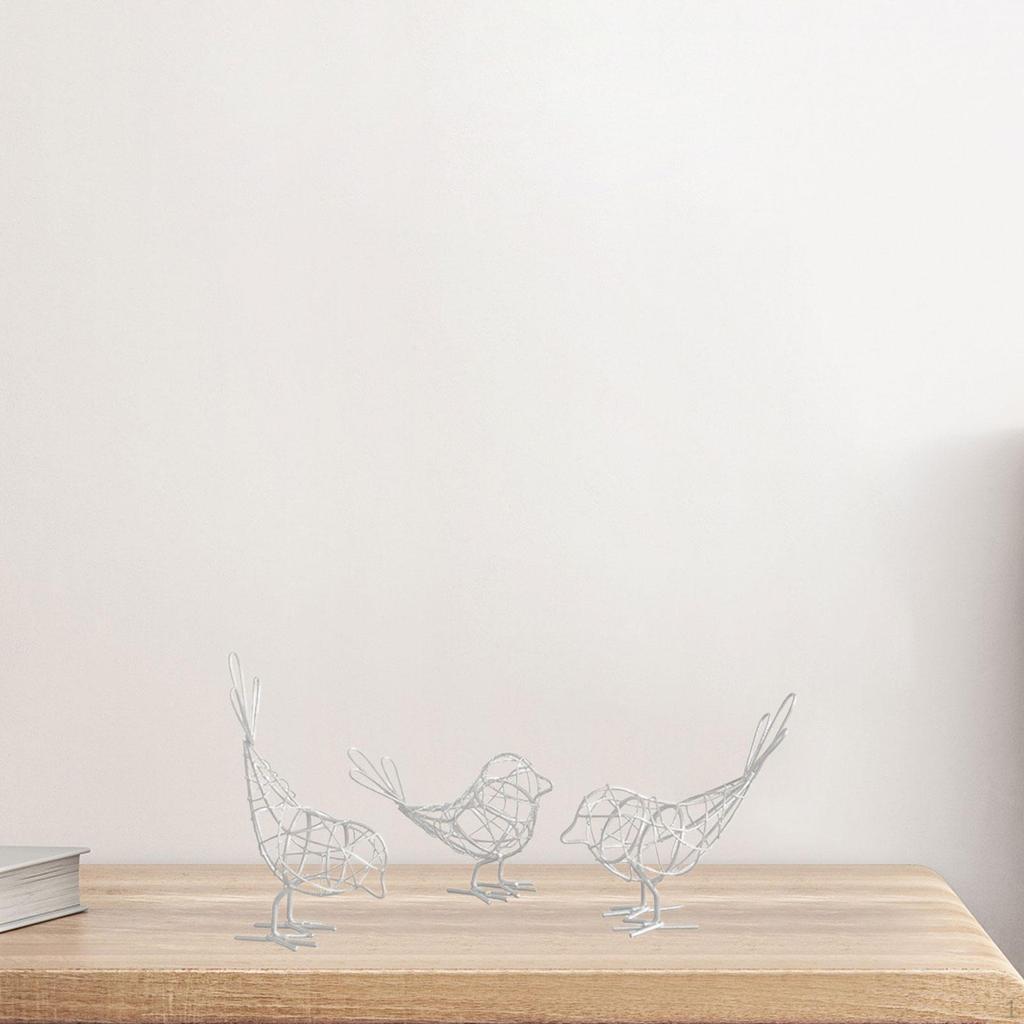 Bird Statue Iron Figure Set for Home Decoration, Animal Sculptures, Table Ornaments Living Room,