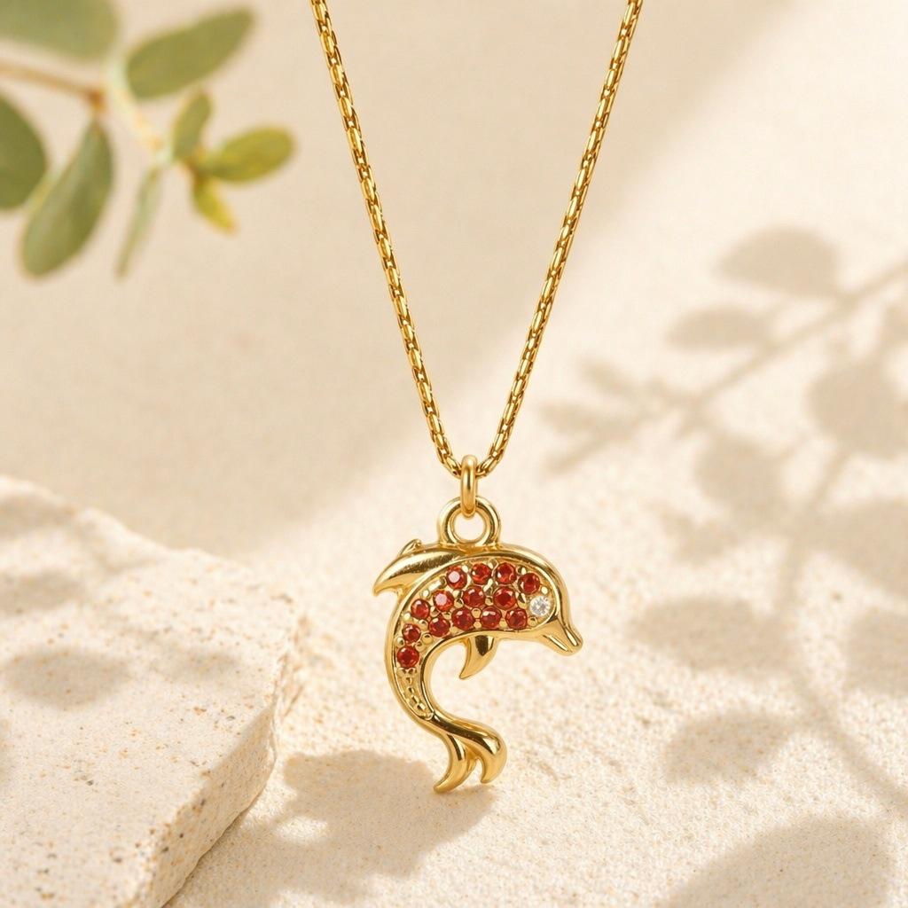Women's 18K Gold Plated Zircon Pendant Clavicle Necklace