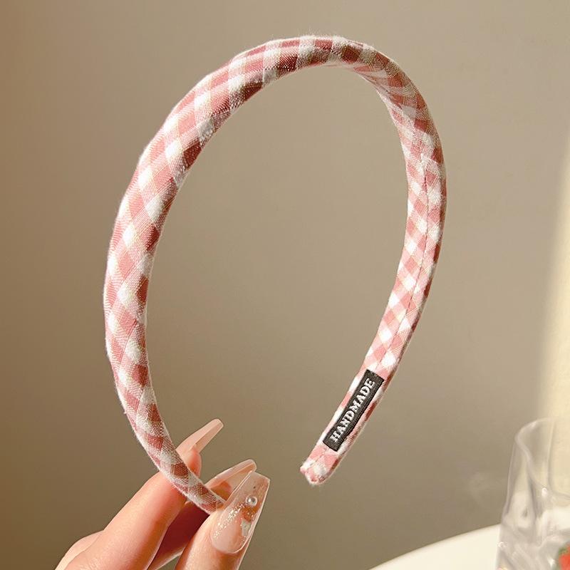 Colorful Plaid Small Hairband for Women, All-match Hairpin for Summer, High-end Hair Bun