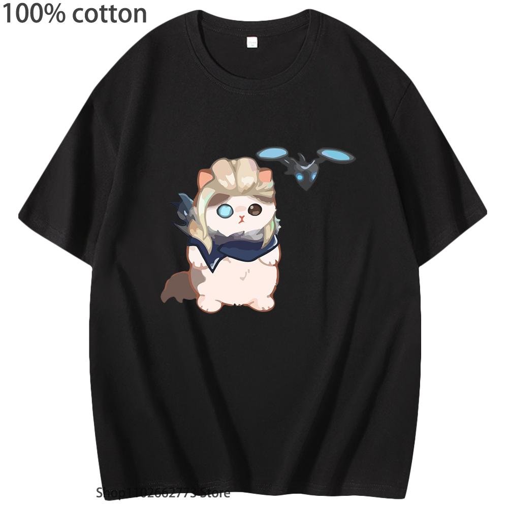 Surprised Penguin Valorant T-Shirts Sova Cat Cute Catlorant T Shirt Cotton Minimalist Cartoon Tees Summer Men Tops