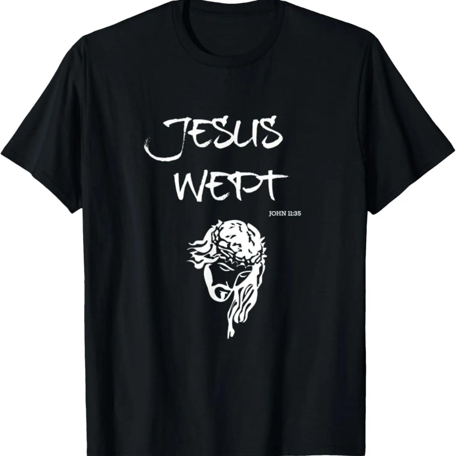 Христианские футболки Библейские Писания Стихи Иисус плакал S