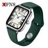 OFNS Fashionable Retro Square Women's Quartz Watch with Roman Numerals & Calendar - Waterproof