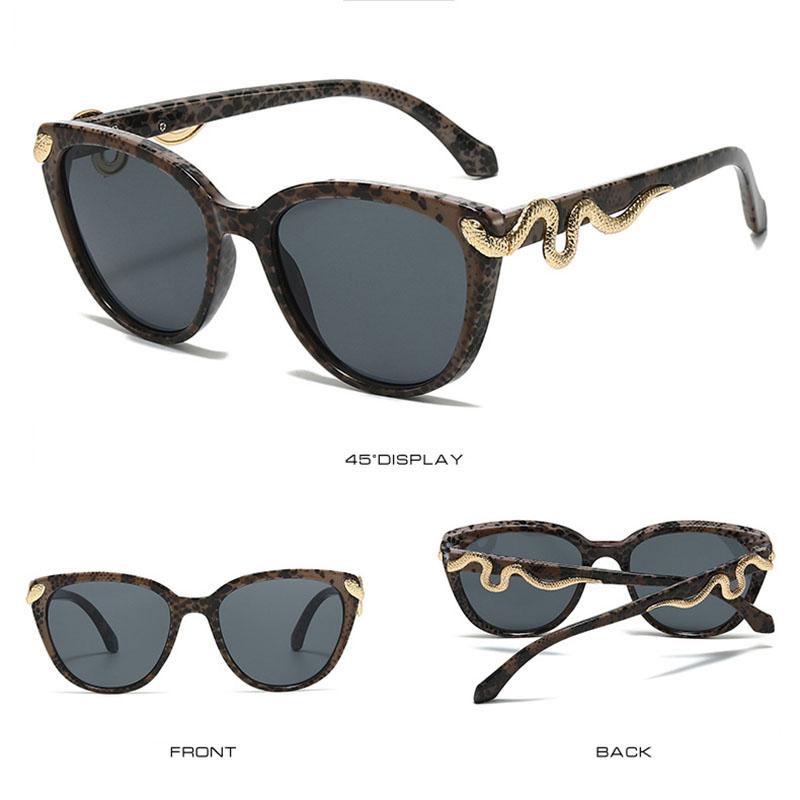 Vintage Y2K Cat Eye Gold Snake Sunglasses Women Men Punk Sexy Luxury Designer Shades UV400