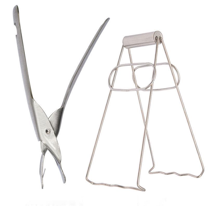 

Чаша з нержавіючої сталі 304 проти опіків Щипці для кухонної миски Затискач для овочів Затискач для приготування на пару та затискач для піддону One size