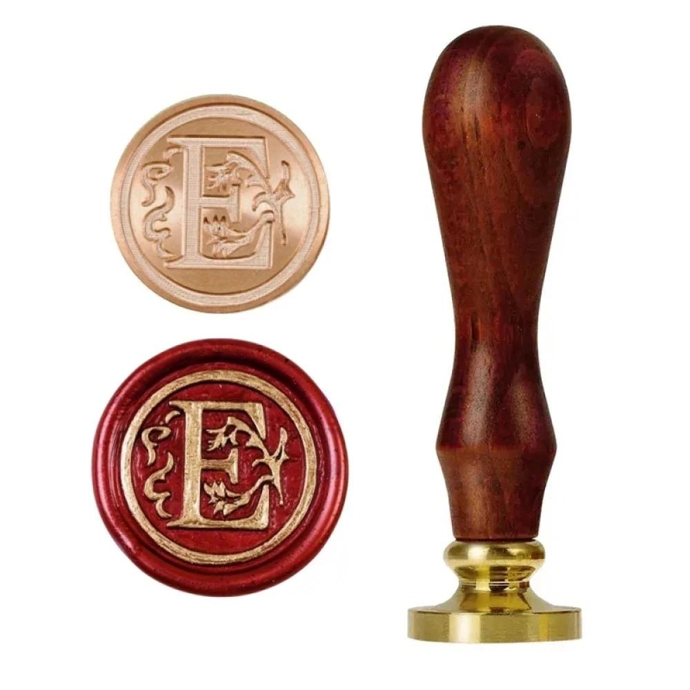 1set 26 Letter A-Z Wax Seal Stamp with Wooden Handle, Wax Seal Paint Copper Head for Envelope Gift Invitation Card Sticker