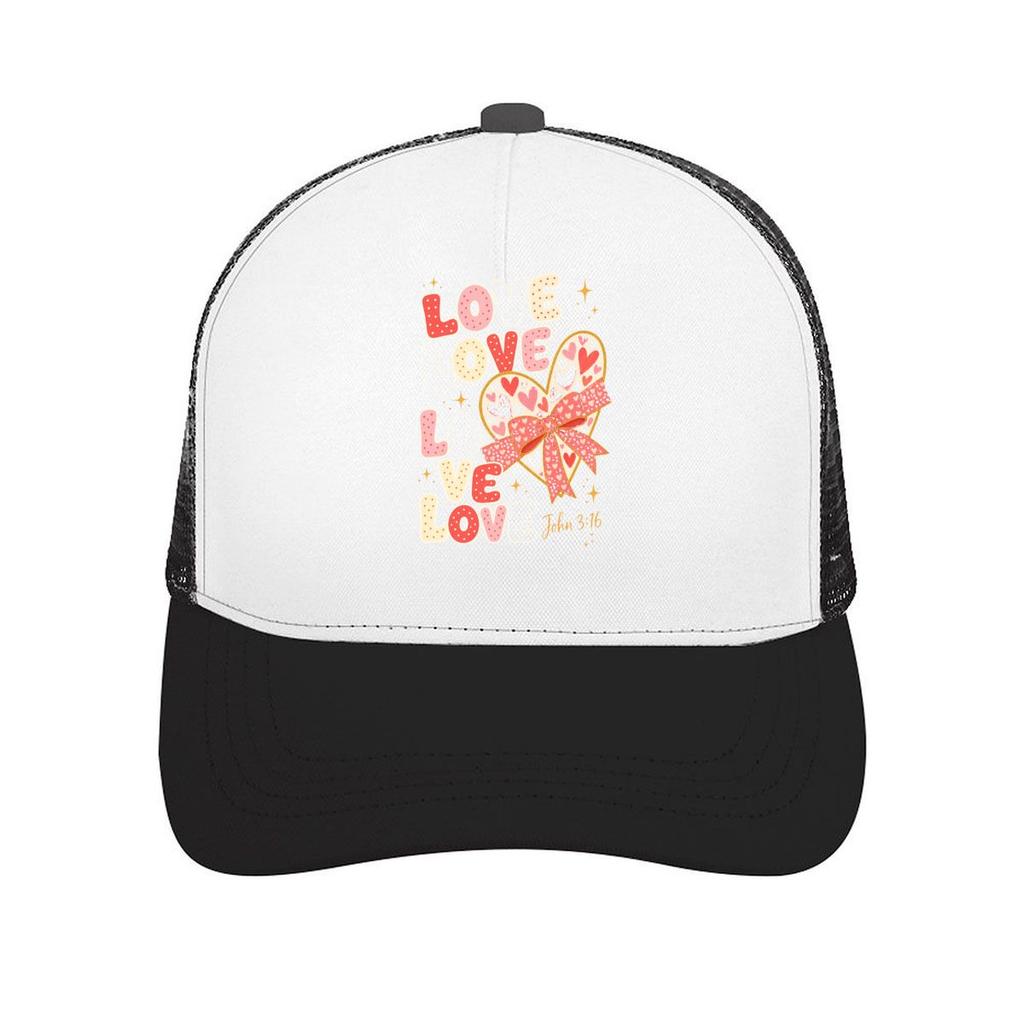Layered Valentine Love Heart Bow Typ Mesh Baseball Cap Casual Hat Outdoor For Womens Unisex FeUnisex