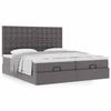 Cadre de lit avec matelas - Maison Exclusive - Similicuir gris - 180x200 cm - Rangement ottoman