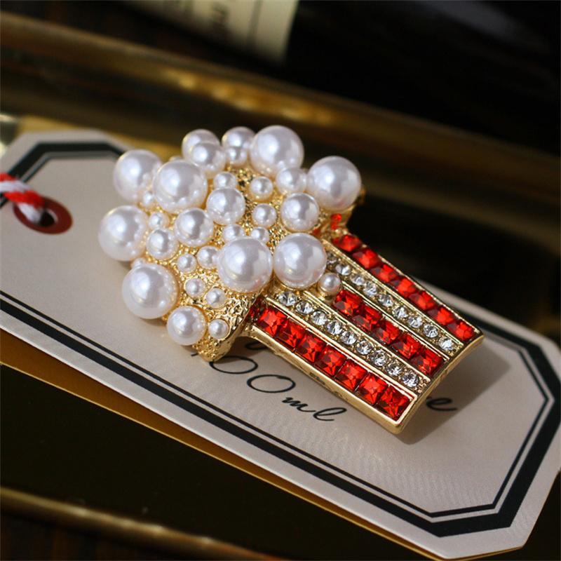 [HF][LA]1Pc Vintage Pearl Popcorn Brooches For Women Clothing Coat Jewelry Party Accessries Gifts