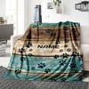 Paw Print Pattern Home Customize Your Name Blankets Soft Cozy Lightweight Allseason Multiuse Blanket For Picnic Sofa Office Bed Living Room Perfect