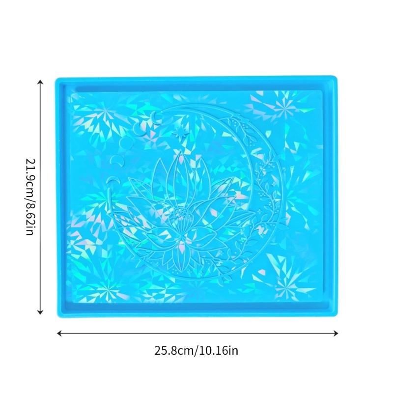 Holographic Coaster Resin Molds Moon Flower Silicone Mold Epoxy Resin Molds Rectangle Tray Mould DIY Jewelry Holder Decor