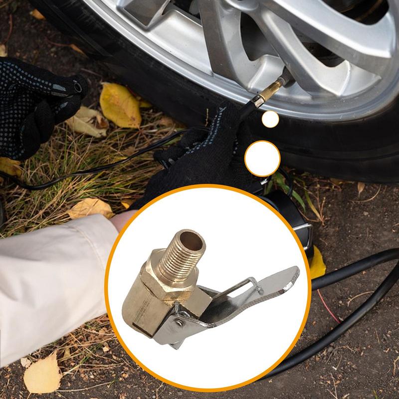 Car Pump Auto Repair Tool Valve Clip 8mm Air Pump Chuck Clip Stonego Car Truck Tyre Tire Inflator Valve Connector Car Open Brass