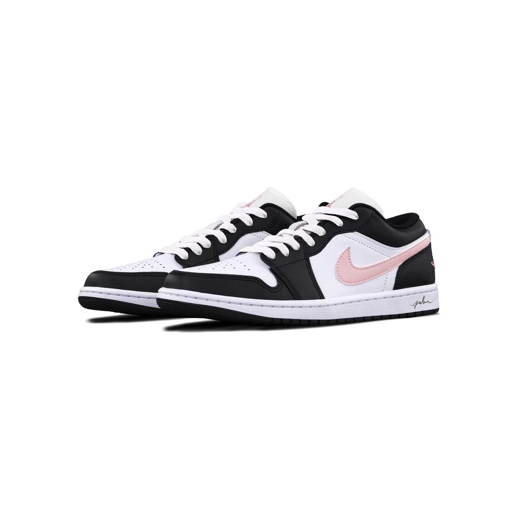 Jordan Air Jordan 1 Black Pink Toes Cushioning, Wear Resistant Low Top Vintage Basketball Shoes Unisex Pink DC0774-101(Team855-)