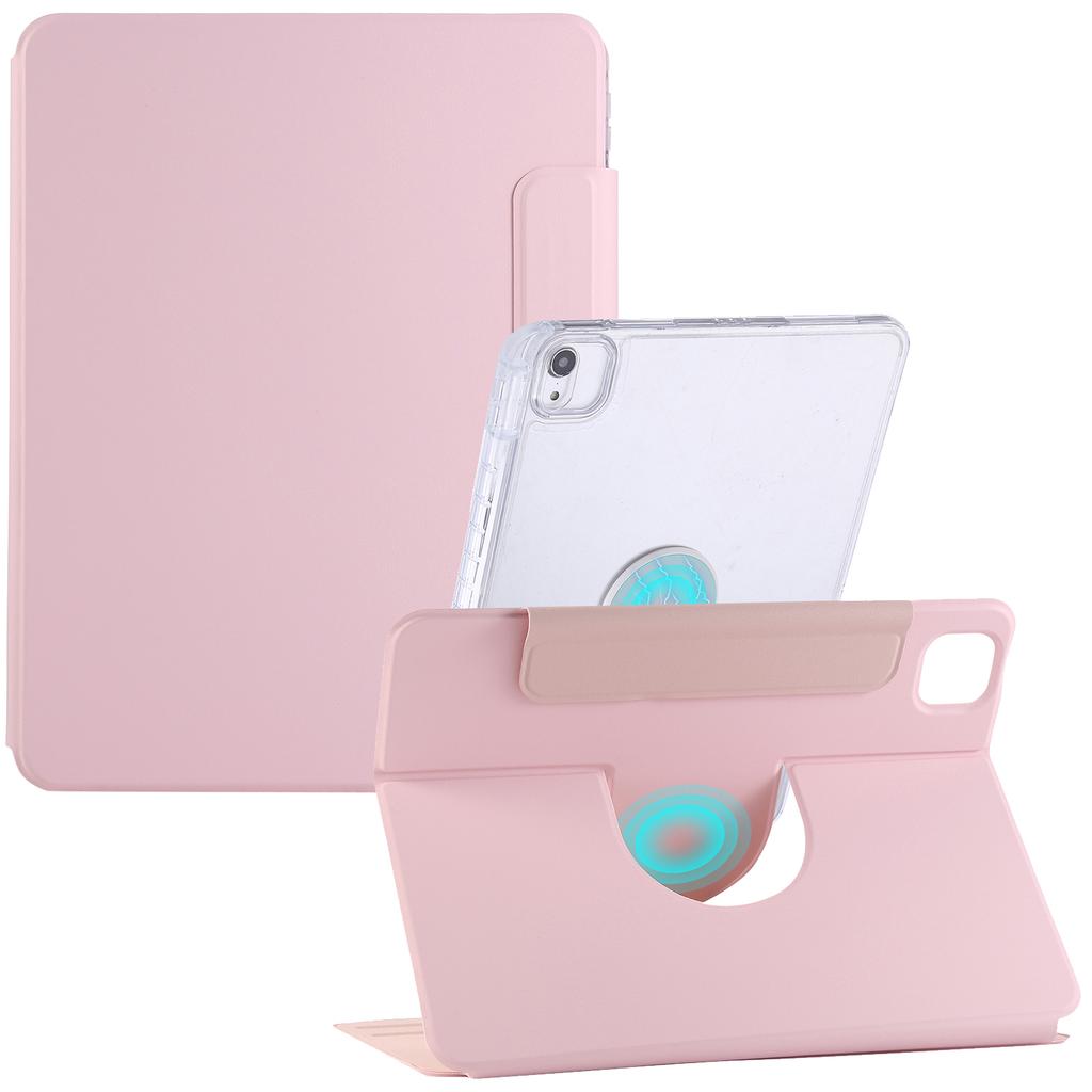 For iPad (2025)/10.9 (2022) Case Magnetic Detachable Rotating Stand Acrylic + Leather Tablet Cover