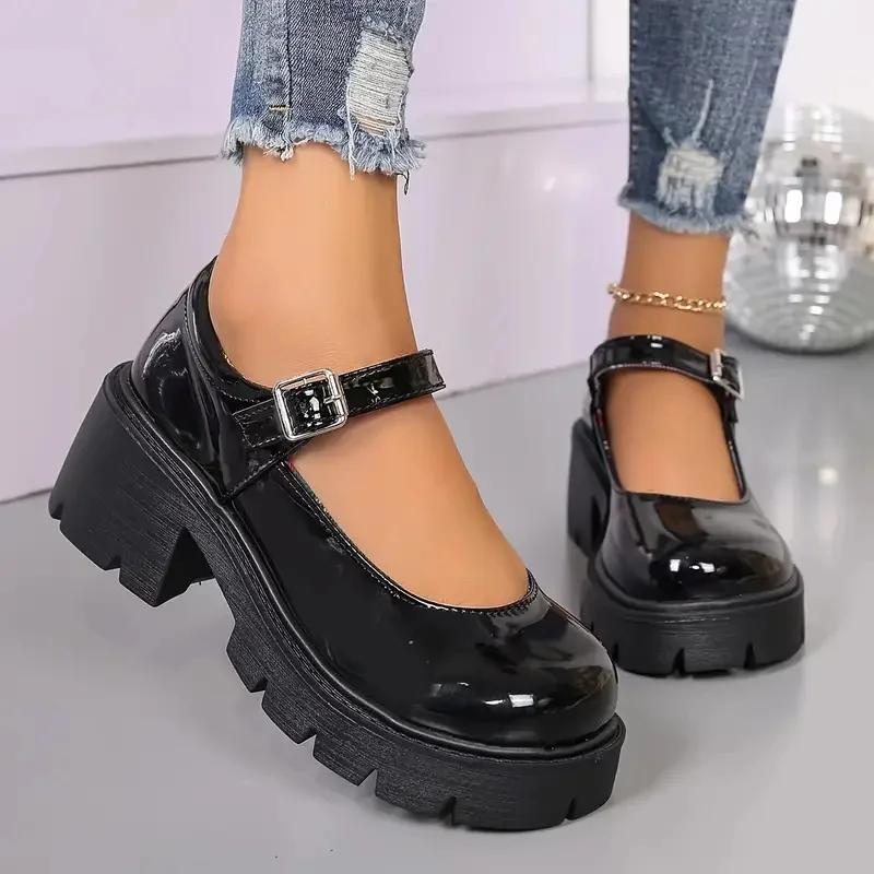 Women Lolita Shoes Japanese Style Mary Jane Shoes for Women Vintage High Heels Platform College Student Pumps  De Mujer