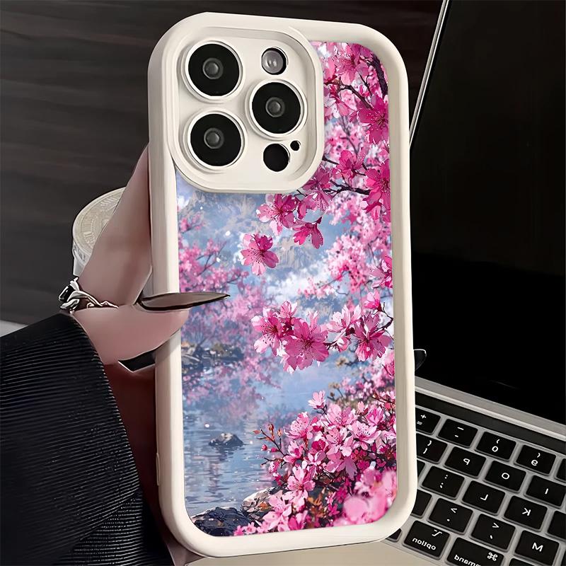 Handyhülle für iPhone 17 Air 16E 15 16 Pro Max Traumhafter Nacht-Kirschblütenbaum-Cover 14 Plus 13 12 Mini Weiche Schale Silikon Lustig