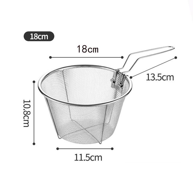 Stainless Steel Frying Basket,Household Draining Strainer Baskets for Noodle Dumplings,Multipurpose Chips Frying Strainer Mesh