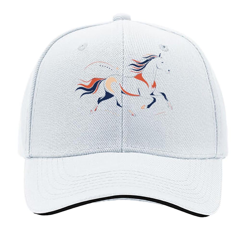 Abstract Running Horse Line Art Sandwich Baseball Cap Sun Cap Outdoor Workouts Hat