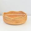 Rattan Woven Wicker Storage Tray Fruits Bread Baskets Handmade Crafts Tableware for Kitchen Countertop Decor Round Organizer