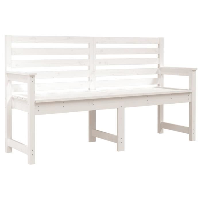 VidaXL Banc de jardin blanc 159,5x48x91,5 cm bois massif de pin 824068