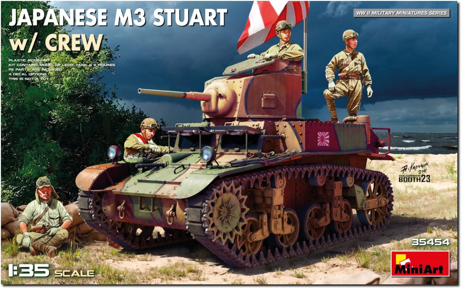 

Miniart Japanese M3 Stuart Plastic Model MA35454 1/35 w/Crew (Tank)