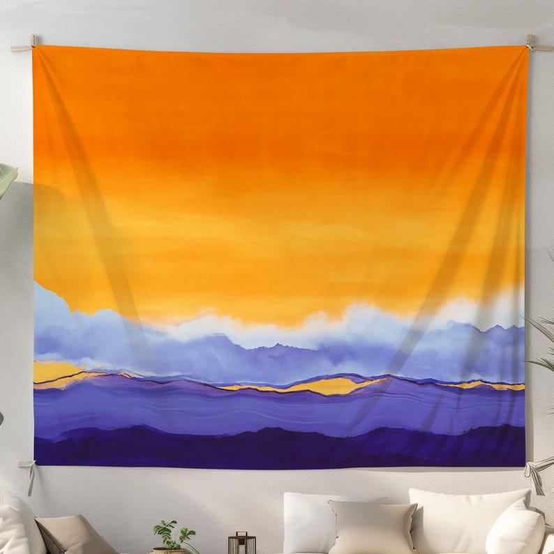 Abstract Sunset Landscape tapestry 75x100 чёрный