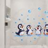 Pinguin Wandaufkleber, Niedliche 4 Glückliche Pinguine Bade-Deko, Selbstklebende Abnehmbare Wandsticker für Badezimmer, Kinderzimmer & Duschwandkunst