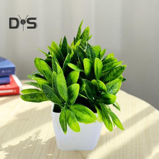 Artificial Potted Green Plants Home Office Table Centerpiece Wedding Party Plastic Faux Greenery Bonsai Indoor Outdoor Desktop Decoration