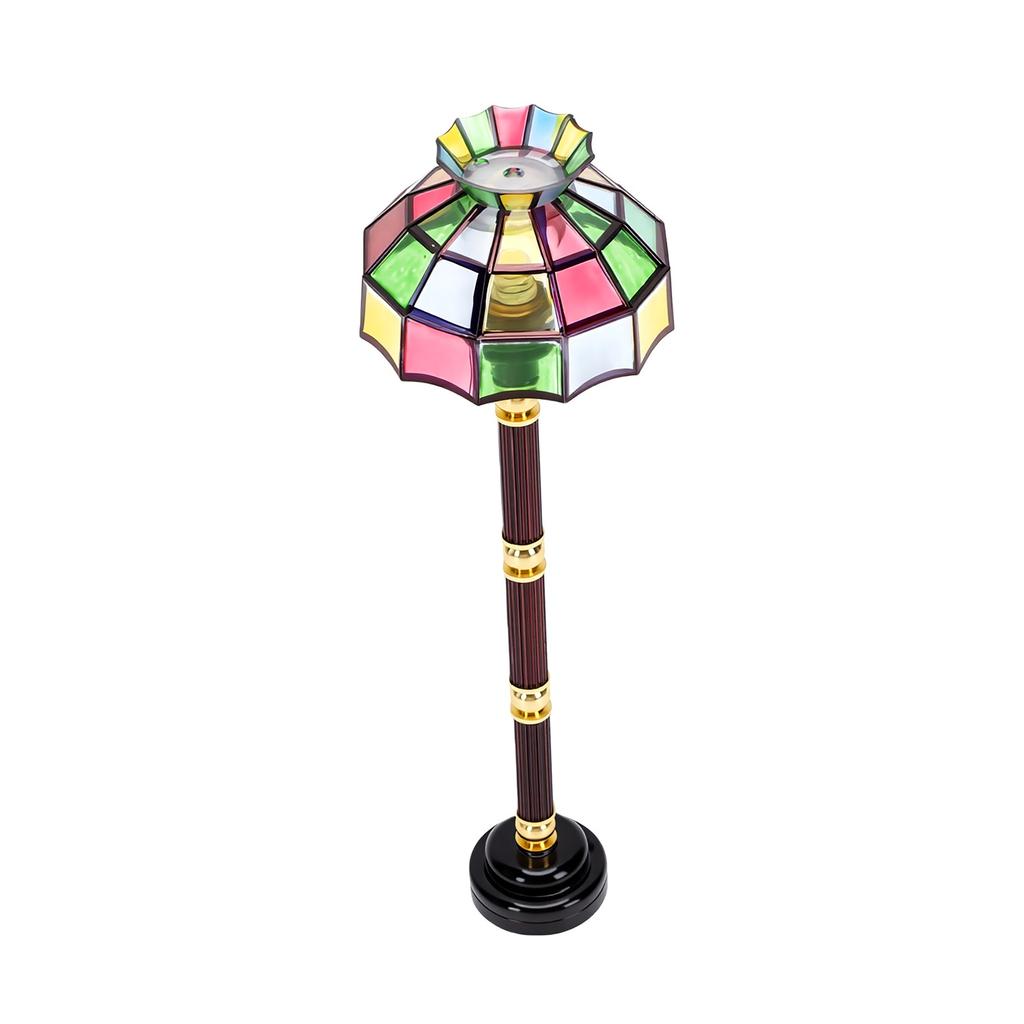 1:12 Scale Dollhouse Lamp Lifelike Battery Operated Decorative Miniature Floor Lamp for Micro Scene Decoration
