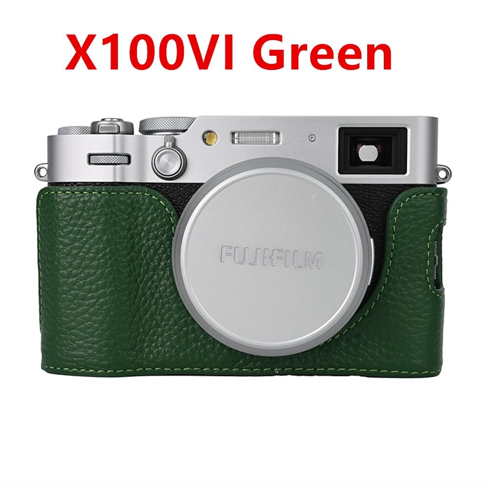 Halbkörperhülle aus echtem Leder für Fujifilm XE5 XT50 X100VI XHalf Fuji X-E5 X-T50 X-Half x100vi Untere Abdeckung mit Batterieöffnung