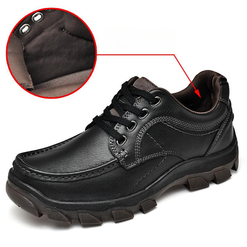 

Рабочая обувь, мужская осенне-зимняя уличная повседневная обувь, из натуральной кожи, на платформе, с подъемом, из воловьей кожи, износостойкая обувь с большим голенищем 44