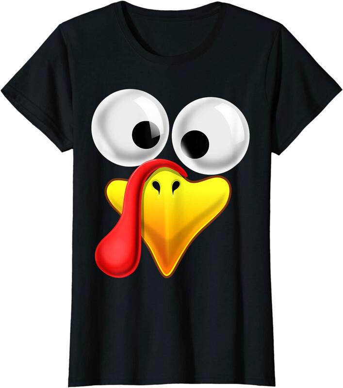 

Turkey Face Thanksgiving Matching Family Costume Ladies Crewneck T-Shirt Unisex T-Shirt XXXL