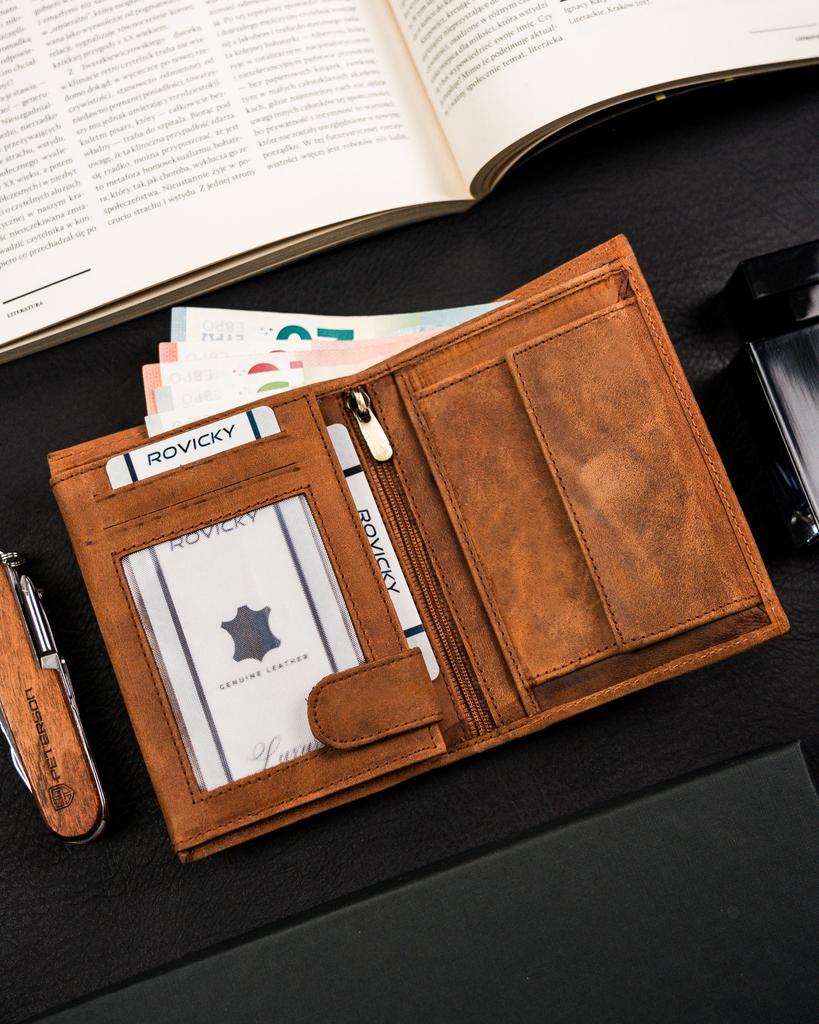 Men's Leather Wallet N4-CHM-HORSE-BL-COGNAC