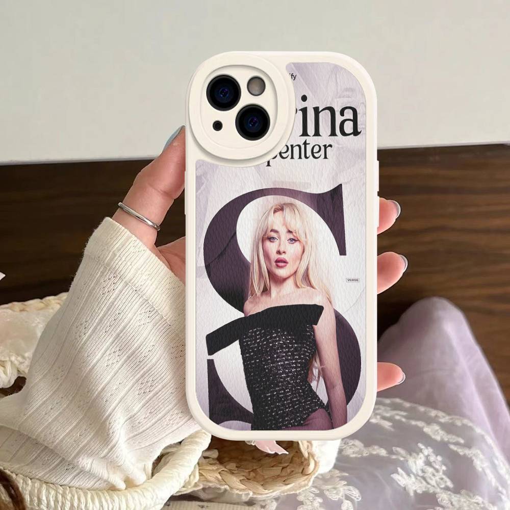 Singer S-Sabrina C-Carpenter Silicone Phone Case For iPhone 16 15 14 13 12 11 Pro Max Mini Leather Soft Cover
