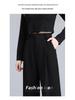 Pear-Shaped Slimming High-Waist Petite Black Straight-Leg Casual Pants for Women