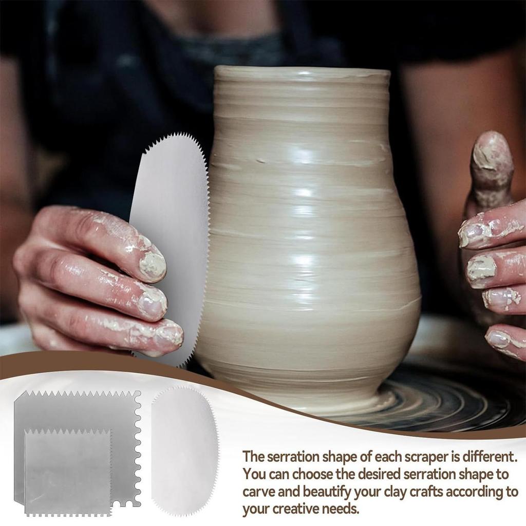 Serrated Rib Stainless Steel Modeling Cutter Tools Kits Sculpture Modeling Cutter Scraper For Students Teachers Enthusiasts Home