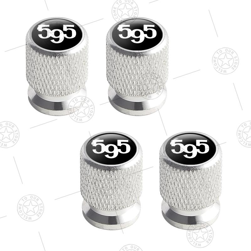 

4pcs 595 Logo Car Wheel Tire Valve Caps Air Stem Aluminum Accessories For Fiat Abarth 695 Competizione Turismo 124 Spider Palio