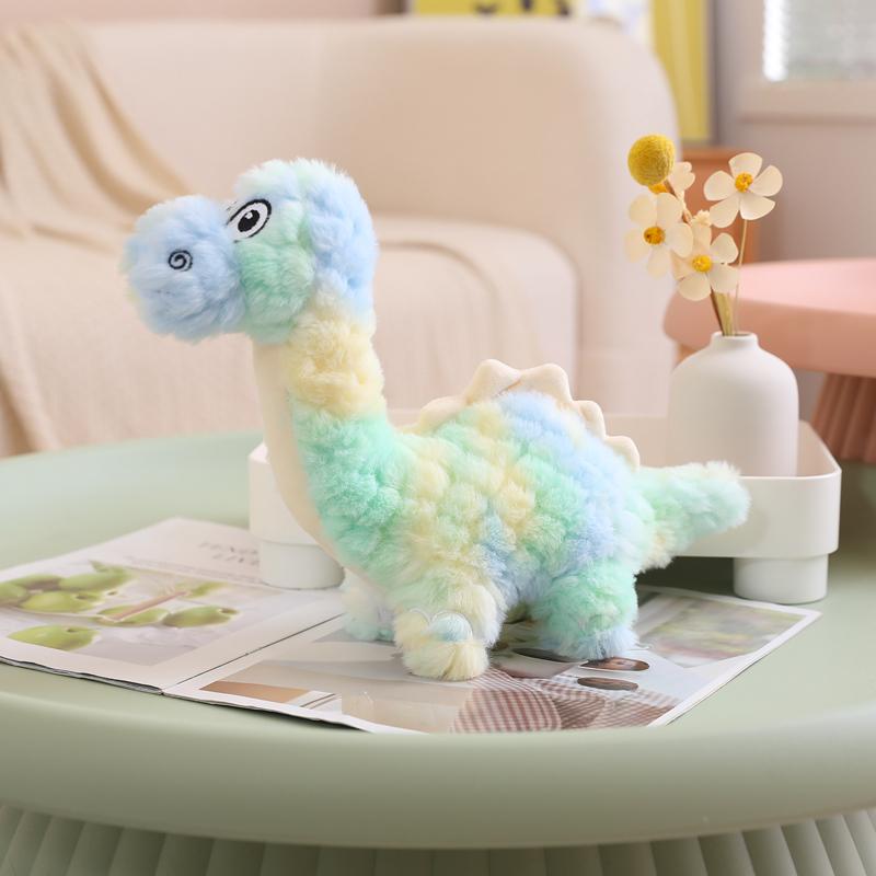 

25 см настоящая ослепительная плюшевая игрушка динозавр, мягкая, красочная, тираннозавр, дракон, плюшевая кукла, животное, кавайный подарок для ребенка 25cm синий