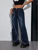 Women's 3D Pocket High-Stretch Wide-Leg Straight Jeans - High Street Style Denim Pants