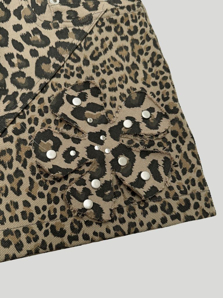 Seutillesseodi Leopard Flower Skirt