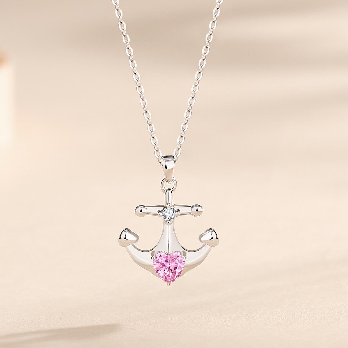Tichiya S925 Sterling Silver Anchor Necklace - Unisex Creative Design for Couples S925 Silver