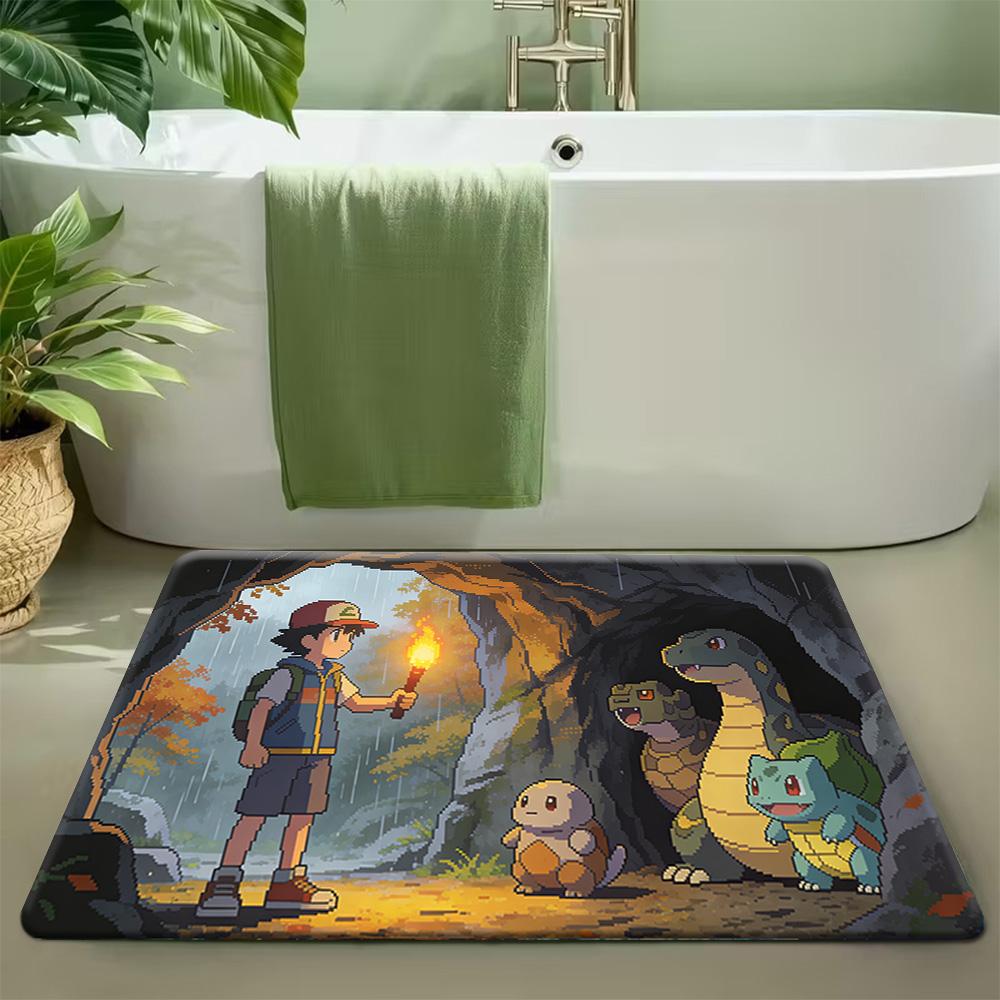 Funny Anime James Team Rocket Mugshot Print Absorbent Non-Slip Home Bathroom Bedroom Entrance Floor Doormat Rug 40cm x 60cm