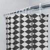 Karierter Duschvorhang 3D-gedruckt Wasserdicht Badezimmerdekor für Heimdekoration Weiß Schwarz 72X84 (180*213Cm)