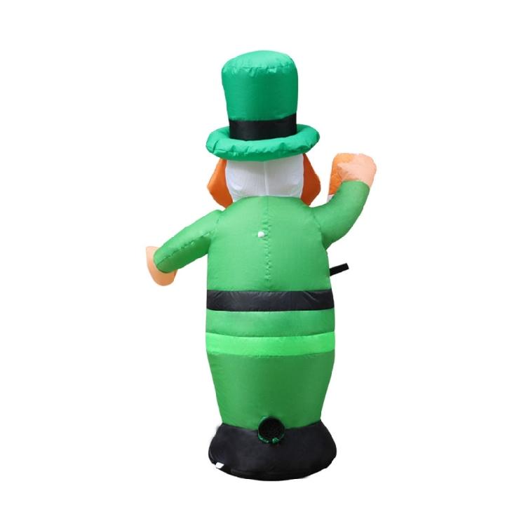 's Highlight Inflatable Leprechaun Decoration 1 Meter Tall Featuring LED Lights In Fan And Ground Stakes For Stability